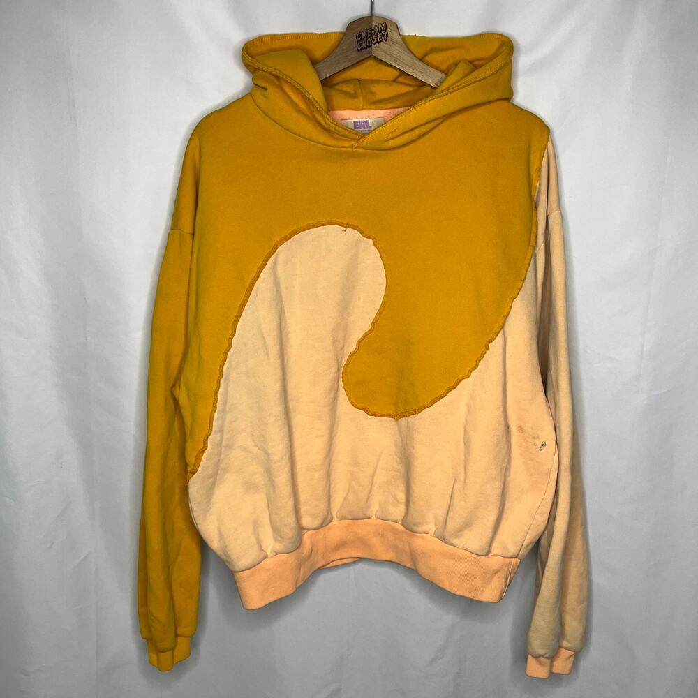 ERL Dover Street Market Spiral Hoodie in Orange worn by Kanye Size S
